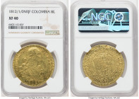 Ferdinand VII gold 8 Escudos 1812/1/0 NR-JF XF40 NGC, Nuevo Reino mint, KM66.1, Fr-60. Fully visible overdate. 

HID09801242017

© 2022 Heritage Aucti...