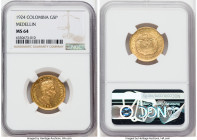 Republic gold 5 Pesos 1924 MS64 NGC, Medellin (MFDELLIN) mint, KM204, Fr-115. 

HID09801242017

© 2022 Heritage Auctions | All Rights Reserved