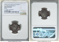 Kings of All England. Aethelred II (978-1016) Penny ND (c. 985-991) UNC Details (Bent) NGC, London mint, Osferth as moneyer, Second Hand type, S-1146,...