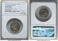 Kings of All England. Aethelred II (978-1016) Penny ND (c. 1009-1016) AU Details (Peck Marked) NGC, Huntingdon mint, Aelfric as moneyer, Last Small Cr...