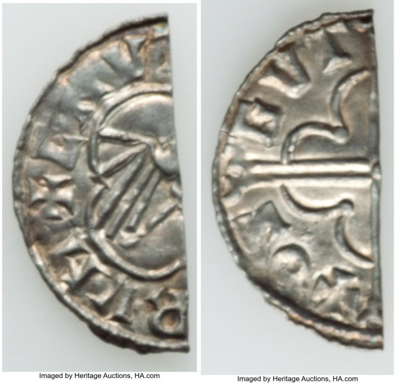 Kings of All England. Cnut (1016-1035) Cut 1/2 Penny ND (c. 1017-1023) XF, Londo...