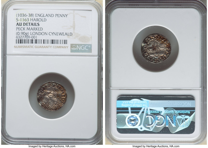 Kings of All England. Harold I (1035-1040) Penny ND (1036-1038) AU Details (Peck...