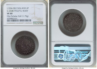 Philip II of Spain & Mary Groat (4 Pence) ND (1554-1558) VF30 NGC, Tower mint, Lis mm, S-2508. 1.75gm. Ex. Historical Scholar Collection From the Hist...