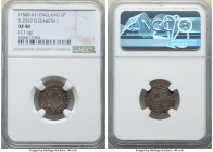 Elizabeth I (1558-1603) 1/2 Groat (2 Pence) ND (1560-1561) XF40 NGC, Tower mint, Martlet mm, Second issue, S-2557, N1751/1. 1.11gm. Without rose or da...