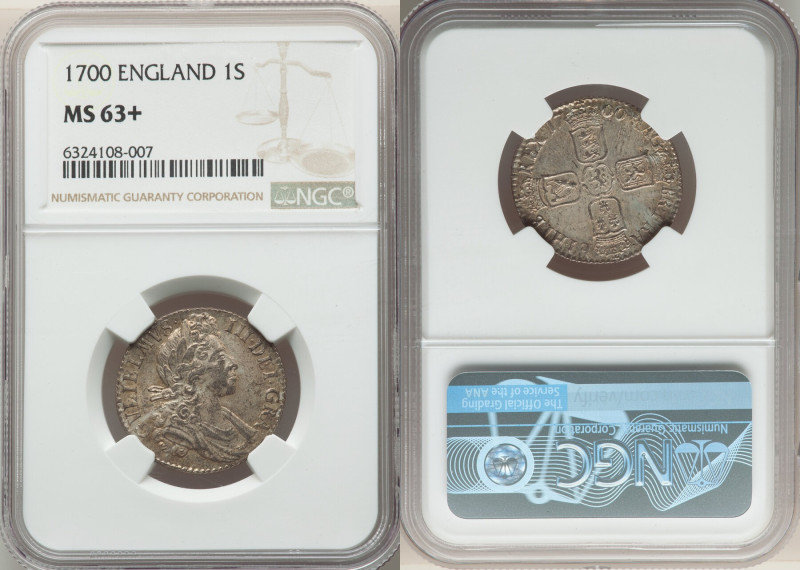 William III Shilling 1700 MS63+ NGC, KM504.1, S-3516. 

HID09801242017

© 2022 H...