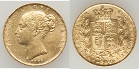 Victoria gold Sovereign 1845 AU, KM736.1, S-3852. 22mm. 8.0gm. Faces up particularly sharp and lustrous on the reverse. 

HID09801242017

© 2022 Herit...