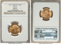 Victoria gold "Shield" Sovereign 1871 MS64 NGC, KM752, S-3856. Die #26. Dazzling golden specimen with rolling luster. 

HID09801242017

© 2022 Heritag...