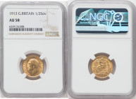 George V gold 1/2 Sovereign 1913 AU58 NGC, KM819, Fr-405. 

HID09801242017

© 2022 Heritage Auctions | All Rights Reserved