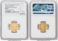 Mughal Empire. Aurangzeb Alamgir gold Mohur AH 1116 Year 49 (1704/1705) MS62 NGC, Ahsanabad mint,KM315.3 11.01gm. A radiant jewel decorated in dandeli...