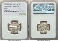 Sikh Empire. Ranjit Singh Rupee VS 1879 (1822) MS62 NGC, Amritsar mint, KM-A63. Residual luster peering from beneath a sheer veil of dove-gray toning....