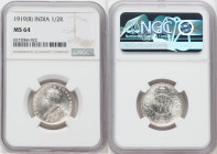 British India. George V 1/2 Rupee 1919-(b) MS64 NGC, Bombay mint, KM522. 

HID09801242017

© 2022 Heritage Auctions | All Rights Reserved