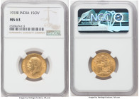 British India. George V gold Sovereign 1918-I MS63 NGC, Bombay mint, KM-A525, S-3998. Honey shade of color with faint avocado tone. 

HID09801242017

...