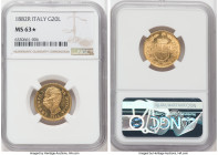 Umberto I gold 20 Lire 1882-R MS63 S NGC, Rome mint, KM21, Fr-21. Ample mint frost and cascading luster. 

HID09801242017

© 2022 Heritage Auctions | ...