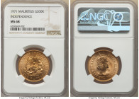 British Colony. Elizabeth II gold "Independence" 200 Rupees 1971 MS68 NGC, Royal mint (Lintrisant U.K.), KM39, Fr-1. Mintage: 2,500. Commemorates the ...