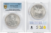 USA Administration Peso 1903-S AU58 PCGS, San Francisco mint, KM168. Fully untoned and gingerly lustrous, with slight wisps from handling capping the ...