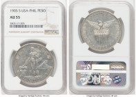USA Administration Peso 1905-S AU55 NGC, San Francisco mint, KM168, Allen-16. Curved Serif on "1". A gently circulated piece, with remnants of mint lu...