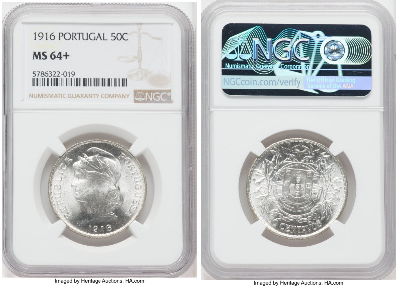 Republic 50 Centavos 1916 MS64+ NGC, KM561. Last year of type. Luscious mint blo...