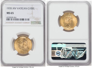 Pius XI gold 100 Lire Anno XIV (1935) MS65 NGC, KM9. 

HID09801242017

© 2022 Heritage Auctions | All Rights Reserved