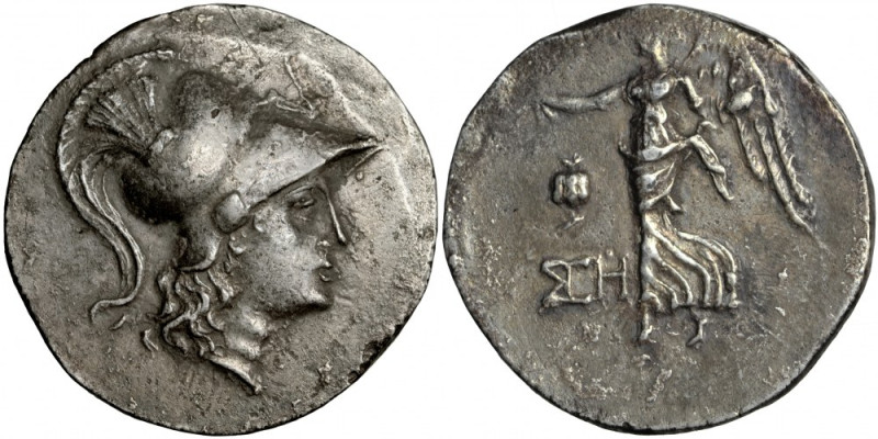 Pamphylia, Side, AR Tetradrachm. Circa 205-100 BC. Attic standard.
Obv. Head of...
