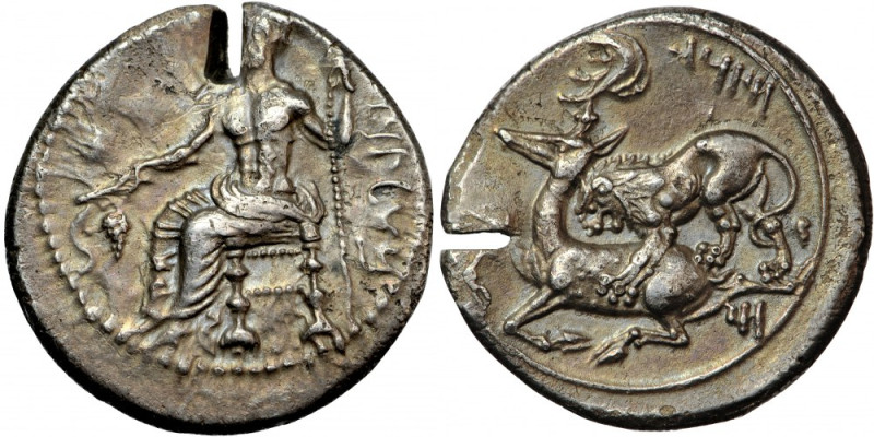 Cilicia, Tarsus AR Stater. Mazaios, satrap of Cilicia, 361-334 BC.
Obv. Baaltar...