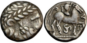 East Celts, NW Hungary - SW Slovakia, tetradrachm, imitation of Philip II of Macedon, ‘triskeles’ type, (‘reversed laurel wreath’ group), 4th-3rd cent...