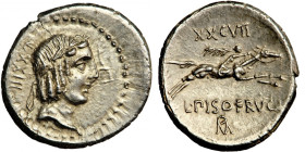 Roman Republic, L. Calpurnius Piso Frugi, denarius, 90 BC, Rome mint