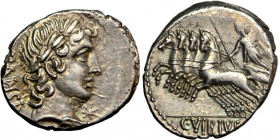 Roman Republic, C. Vibius Pansa, AR Denarius, 90 BC. Rome mint.