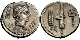 Roman Republic, C. Norbanus. AR Denarius, 83 BC, Rome mint.
