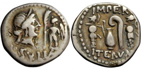 Roman Republic, L. Cornelius Sulla. Denarius, mint moving with Sulla 84-83