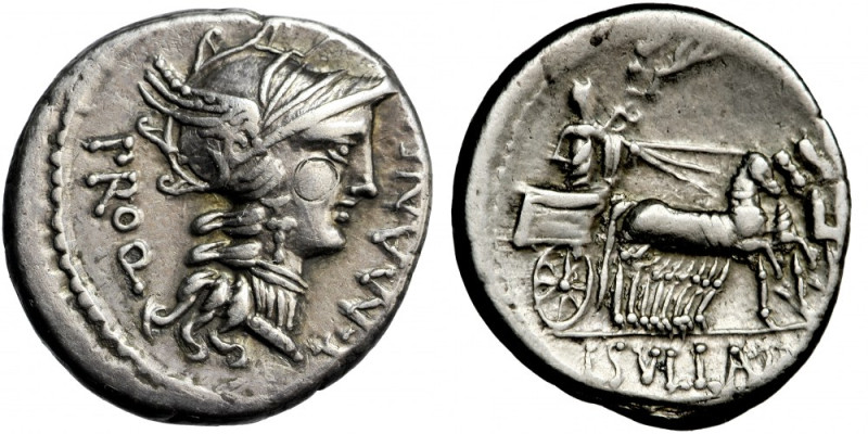 Roman Republic, L. Manlius Torquatus. 82 BC. AR Denarius, mint of Rome.
Obv. L·...