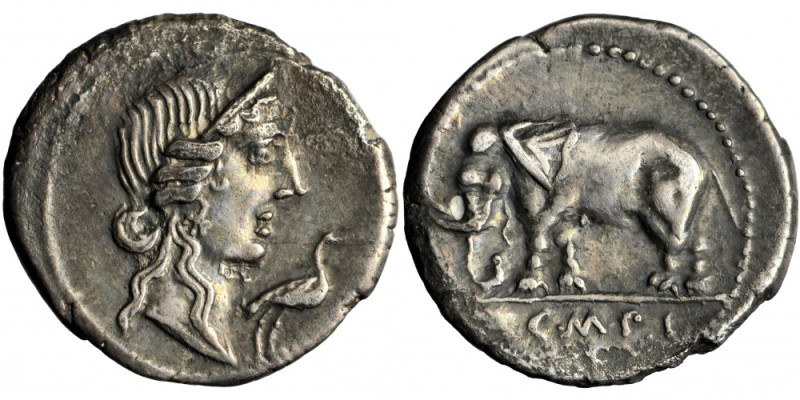 Roman Republic, Q. Caecilius Metellus Pius. 81 BC. AR Denarius, mint of Rome.
O...