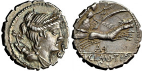 Roman Republic, Tiberius Claudius Nero, serrate Denarius, 79 BC, mint of Rome