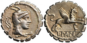 Roman Republic, L. Papius, serrate Denarius, 79 B.C., mint of Rome