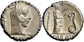 Roman Republic, L. Roscius Fabatus, serrate Denarius, 64 BC, mint of Rome.