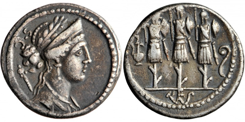 Faustus Cornelius Sulla. Denarius, 56 BC, mint of Rome.
Obv. draped bust of Ven...