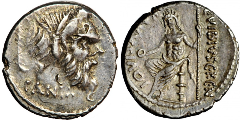Roman Republic, C. Vibius Pansa Caetronianus. AR Denarius 48 BC, mint of Rome.
...
