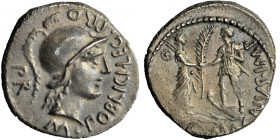 Roman Republic, Cn. Pompeius Magnus and M. Poblicius, denarius, 46-45 BC, uncertain Spanish mint