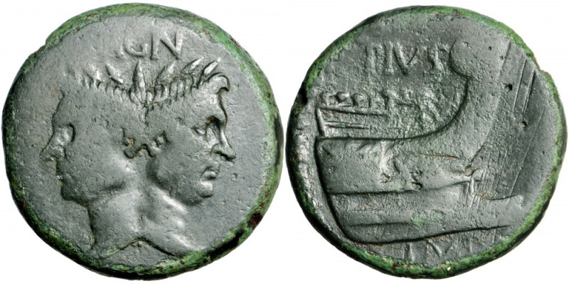 Roman Republic, Sextus Pompeius Magnus Pius, AE As, circa 43-36 B.C., uncertain ...