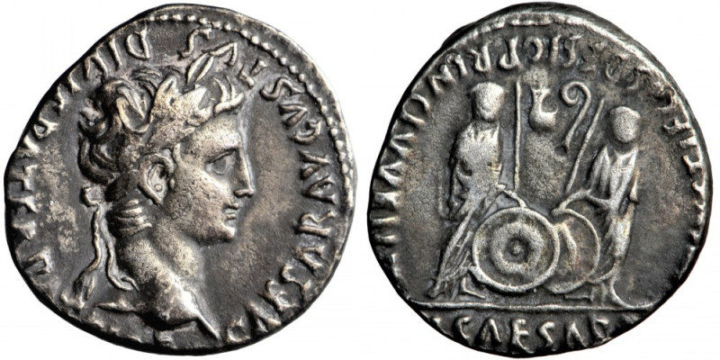 Roman Empire, Augustus (27 BC-AD 14), AR Denarius, 2 BC - circa AD 13, mint of L...