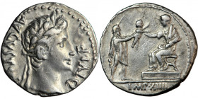 Roman Imperial, Augustus (27 BC-AD 17), AR Denarius, 9 BC, mint of Lugdunum