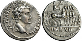 Roman Imperial, Tiberius (AD 14-37), AR Denarius, AD 15-16, mint of Lugdunum.