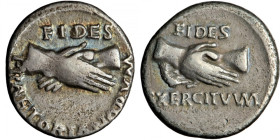 Roman Imperial, Rhine Legions. Anonymous, circa May-June 68. Denarius (Silver, 18 mm, 3.40 g, 11 h), uncertain mint in Gaul or in the Rhine Valley. 'F...