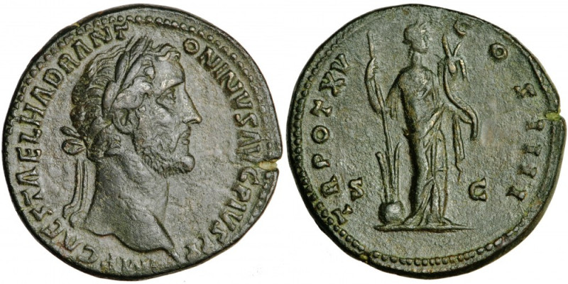 Roman Imperial, Antoninus Pius (138-161), AE Sestertius, AD 151-152, Rome mint....