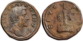 Roman Imperial, Antoninus Pius, AE Sestertius, commemorative by Aurelius, after AD 161, Rome mint.