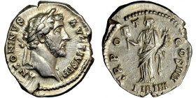 Roman Imperial, Antoninus Pius (138-161), AR Denarius, AD 145, Rome mint.