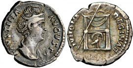 Roman Imperial, Faustina I (died 140/1), AR Denarius, AD 141-161, Rome mint.