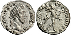 Roman Imperial, Commodus (180-192), AR Denarius, AD 183, Rome mint.