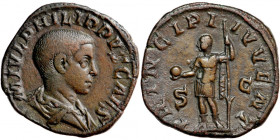 Roman Imperial, Philip II (Caesar 244-247), AE Sestertius, AD 244-246, Rome mint.