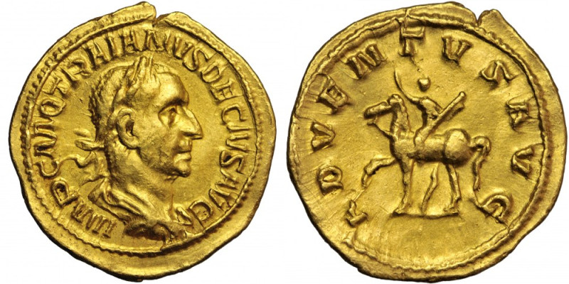 Roman Imperial, Trajan Decius (249-251), AV Aureus, AD 249-250, Rome mint, 4th o...