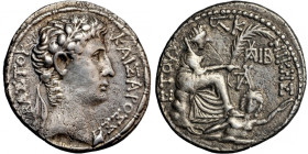 Roman Provincial, Syria, Augustus (27 B.C.- A.D. 14), AR Tetradrachm dated year 26 of the Actian Era and Cos. XII (6/5 B.C.), Antioch mint.